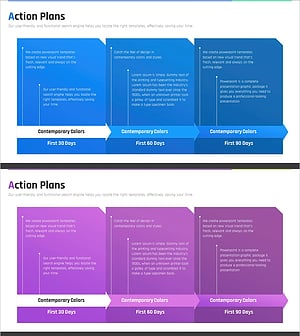 활동 계획 화살표 선형 다이어그램 – 사업 추진 전략