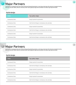 주요 파트너 목록 정리표 – 효과적인 데이터 시각화
