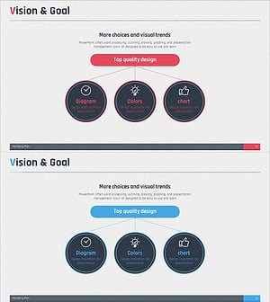 비전과 목표 소개 다이어그램 – 목표 설정 및 비전 공유
