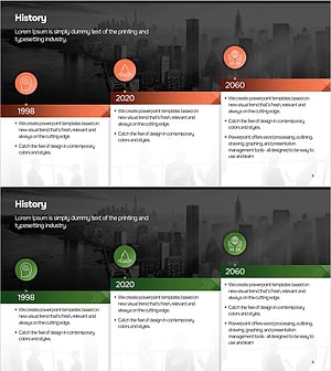 Business Plan History Diagram – Visualize Flow in Presentation Template