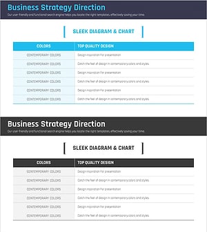 전략적인 비즈니스 테이블표 – 사업비전 및 마케팅 전략