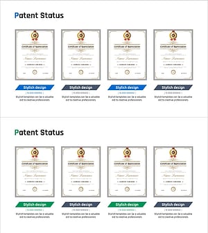 특허 및 인증서 목록 – 회사의 성과를 시각화한 슬라이드