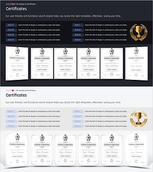 역대 수상기록 및 인증서 슬라이드