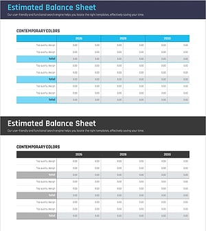 대차대조표 테이블 차트 – 재무 계획의 핵심