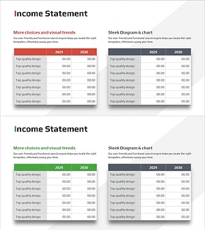 손익 분석 테이블차트 – 재무 성과 시각화
