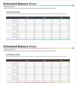 그라데이션 손익계산서 테이블표 – 재무 성과를 명확히 시각화