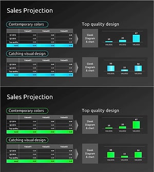 매출전망 분석 차트 – 세련된 데이터 시각화