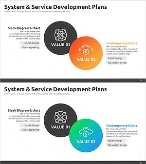 시스템 운영 개발 계획을 위한 슬라이드 – 세련된 다이어그램