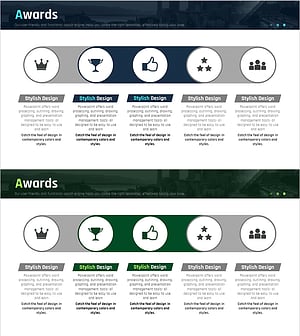 수상내력 특성을 시각화한 다이어그램 슬라이드 – 성과를 담다