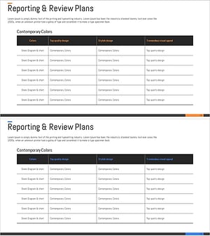 보고 및 검토 계획 테이블 – 효율적인 사업 관리