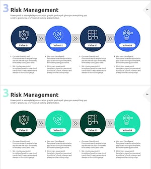 리스크 관리 선형 다이어그램 – 운영계획 점검