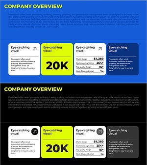 회사를 효과적으로 전달하는 사각 다이어그램 – 클러스터 형식