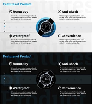 제품의 특징 설명 다이어그램 – 특성을 한눈에