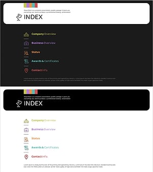 Round Square Company Profile Template Contents