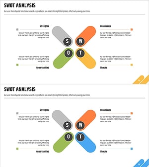 4등분 SWOT 분석 다이어그램 – 효율적인 전략 결정