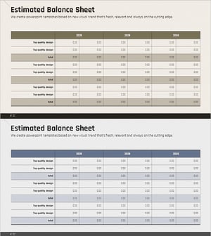 연도별 대차대조표 슬라이드 – 안정적인 재무 관리