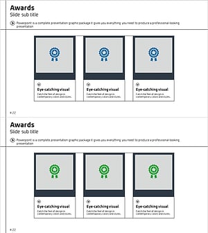 수상내역 소개 슬라이드 – 주요 성과를 강조