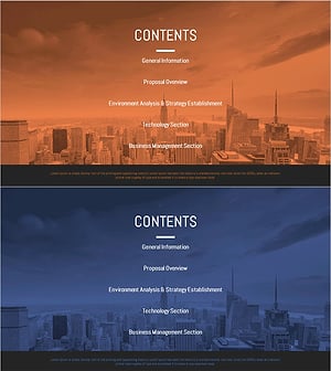 City Theme Proposal Template Contents