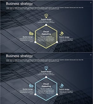육각 입체 다이어그램으로 명확한 사업 전략 시각화