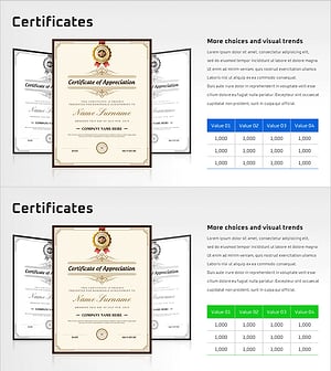 수상 인증내역 기록표 – 성과와 신뢰