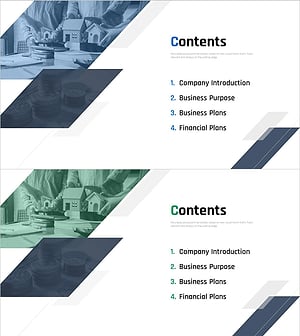부동산 투자유치 템플릿 목차