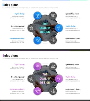 비즈니스 영역 원형 육각 다이어그램