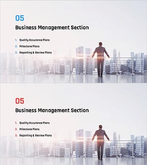 비즈니스 제안서 PPT 템플릿 간지 – 관리 섹션