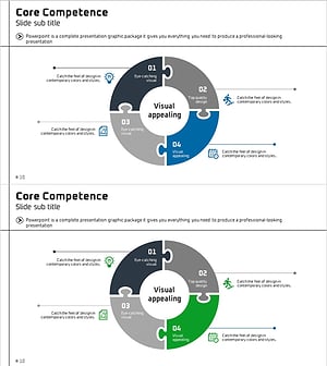퍼즐 도넛 다이어그램으로 사업 비전과 전략 visualizing