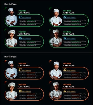 주요 셰프 팀 소개 슬라이드 – 경험과 전문성을 강조