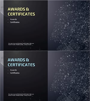 글로벌 회사소개서 템플릿 간지 – 수상 및 인증 강조