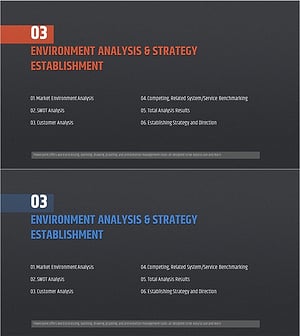 Modern Simple Proposal Template Section Slide – Strategic Environment Analysis