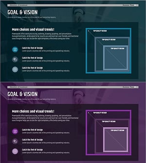 비전 & 목표 사각 내포 다이어그램 – 전략적 사업 비전 표현