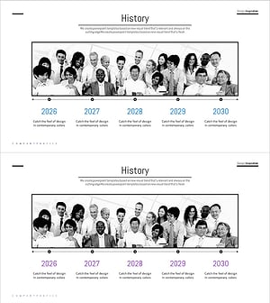 역대 기업인 히스토리 프레젠테이션 템플릿 - 시간의 흐름을 시각화하다