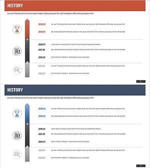 연혁 수직 화살표 다이어그램 – 비즈니스 흐름 시각화