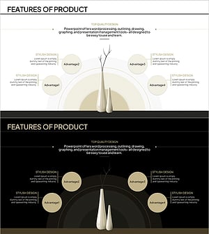 제품 특징 영역 다이어그램 - 중심이 없는 방식으로 특성을 강조