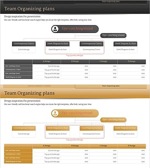 팀 조직도 계획 일정 슬라이드 – 현대적인 다이어그램
