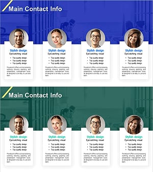 주요 인력 연락처 정보 슬라이드 – 회사 소개와 연결