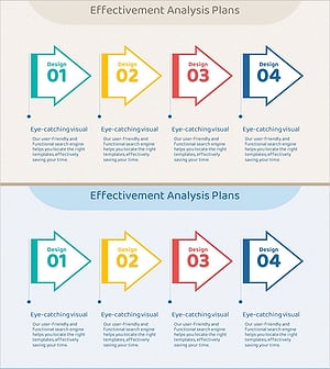 4단계 화살표 다이어그램으로 사업 계획 시각화