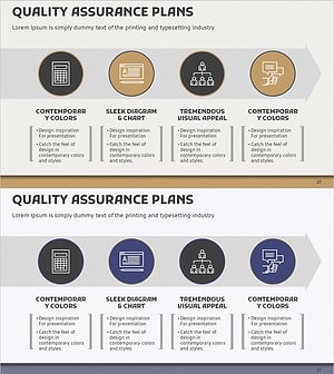 품질보증 계획 방향성 슬라이드 - 다이어그램과 흐름