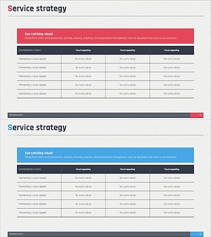 서비스 전략 테이블 차트 – 효과적인 사업전략 및 마케팅 전략