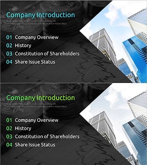 모던 IR 템플릿 간지 – 기업 소개로 시작하는 성공적인 프레젠테이션