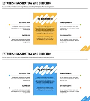 비즈니스 전략 방향 슬라이드 – 성장과 혁신