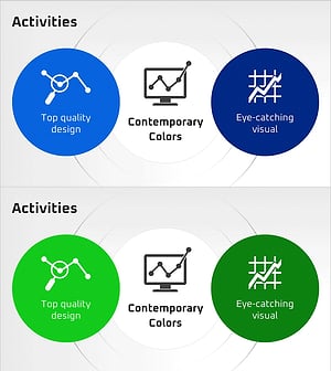 분석 활동 영역 아이콘 다이어그램 – 비즈니스 전략 시각화