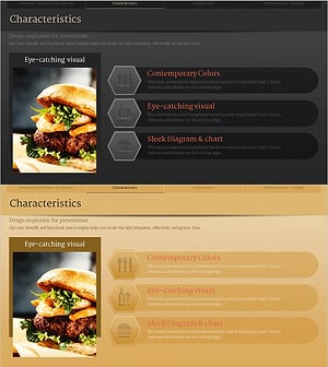 햄버거 특성 다이어그램 - 시각적 매력