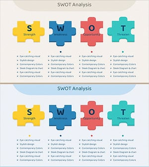SWOT 분석 퍼즐 다이어그램 – 강점을 시각화하는 디자인