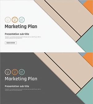 사선 패턴 마케팅 계획 템플릿 표지