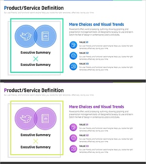상품 및 서비스 개요 슬라이드 – 제품 정의 다이어그램