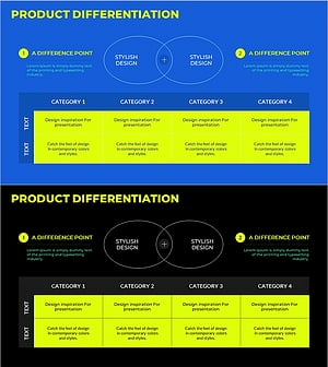 제품 세분화 분석 다이어그램 및 차트 – 차별화된 디자인