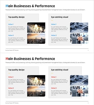 주요 비즈니스 성과를 소개하는 슬라이드