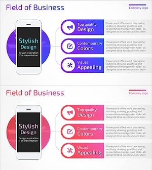 모바일 앱 서비스 사업영역 슬라이드 – 혁신과 비전